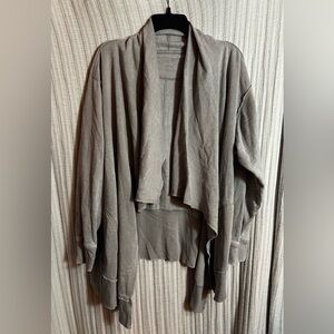 Calvin Klein Performance Light Gray Drape Open Front Cardigan